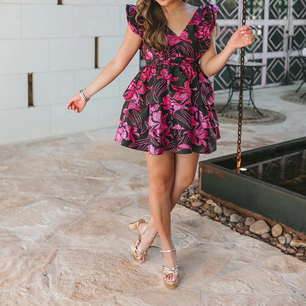 Buddy Love HUDSON ELASTIC WAIST MINI DRESS - RASPBERRY FIZZ size Large SOLD OUT!
